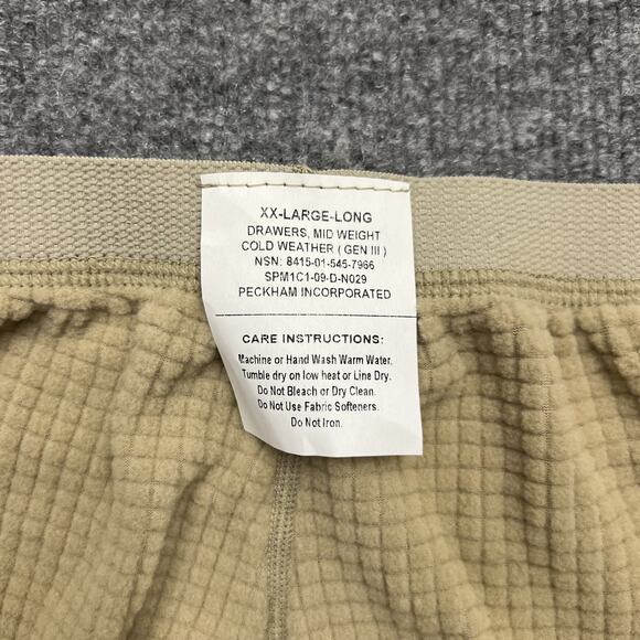 Polartec ECWCS Pants Mens 2XL Long Tan Midweight Cold Weather Gen III Thermal - Picture 6 of 12